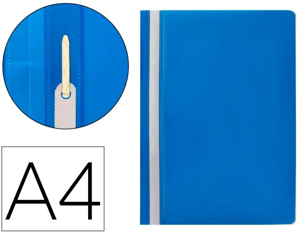 Carpeta liderpapel dossier pinza lateral polipropileno din a4 azul  translucido 60 hojas pinza deslizante en