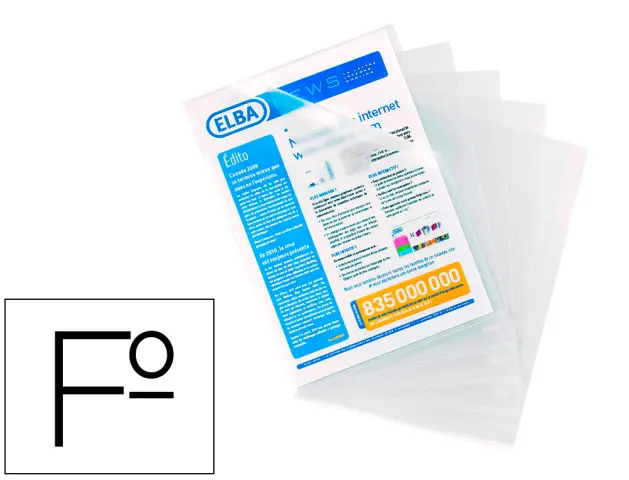Imagen Carpeta dossier uero elba standard folio plastico 140 mc piel naranja caja de 100 unidades
