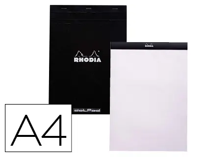 Imagen Bloc nota rhodia black dot pad din a4 80 hojas 80 g/m2 liso con puntos negros 5 mm perforado