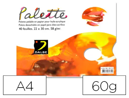 Imagen Paleta papel dalbe desechable din a4 40 hojas 60 gr