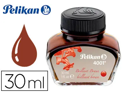 Imagen Tinta estilografica pelikan 4001 marron brillante frasco 30 ml