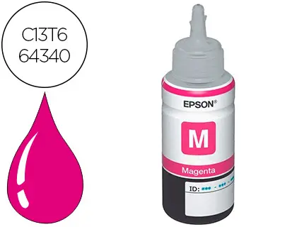 Imagen Tinta epson t6643 et2500/2550/ /14000/l475/565/575/4500 magenta botella 70 ml 6.500 pag