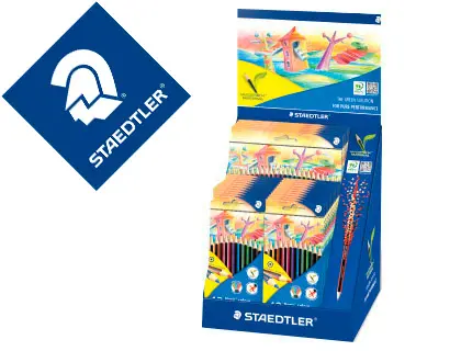 Imagen Lapices de colores staedtler wopex ecologico expositor de 20 cajas de 12 colores y 5 cajas de 24 colores