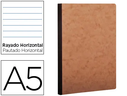 Imagen Libreta age-bag tapa cartulina lomo cosido rayado horizontal 96 hojas color havana 148x210 mm