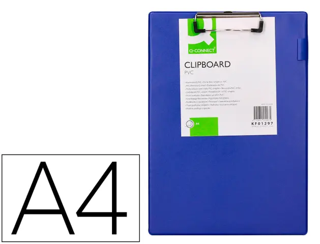 Imagen Portanotas q-connect miniclips pvc din a4 azul