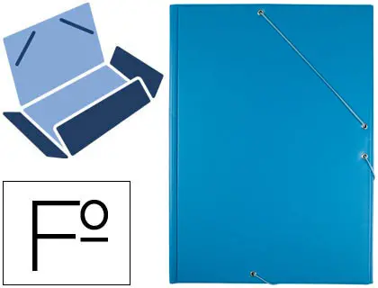 Imagen Carpeta liderpapel gomas folio 3 solapas carton forrado pvc azul