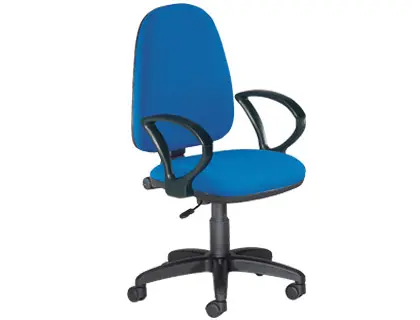 Imagen Silla  con brazos color azul diametro base 610 mm respaldo de 490 mm x 420 mm