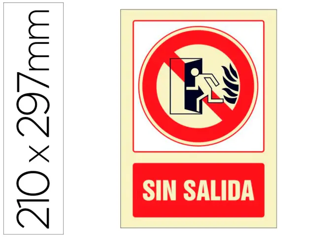 Imagen Pictograma syssa seal de no hay salida en pvc fotoluminiscente 210x297 mm