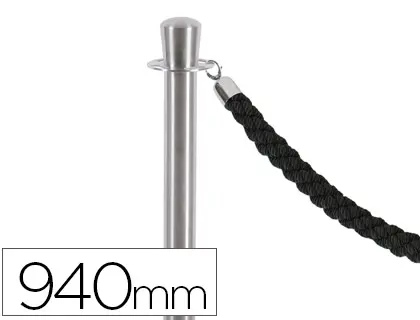 Imagen Poste separador cromado satinado altura 940 mm base 320 mm