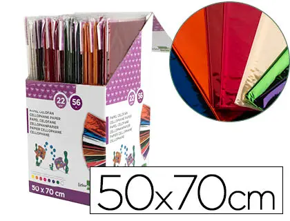 Papel Celofan 10 Hojas de Colores Surtidos Liderpapel en Infanity