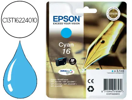 Imagen Ink-jet epson 16 wf2010w wf2510wf wf2520nf wf2530wf wf2540wf cian 175 pag