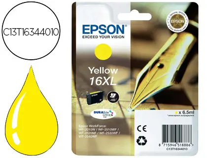 Imagen Ink-jet epson 16xl wf2010w wf2510wf wf2520nf wf2530wf wf2540wf amarillo 450 pag