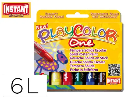 Tempera Solida en Barra Playcolor Pocket Escolar Caja de 144