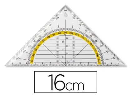 Imagen Escuadra liderpapel geometria 16 cm plastico cristal