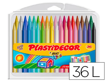 Imagen Lapices cera plastidecor caja de 36 colores