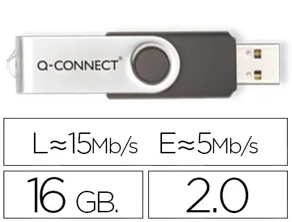 Imagen Memoria usb q-connect flash 16 gb 2.0