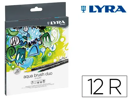 Imagen Rotulador lyra aqua brush duo caja de 12 colores