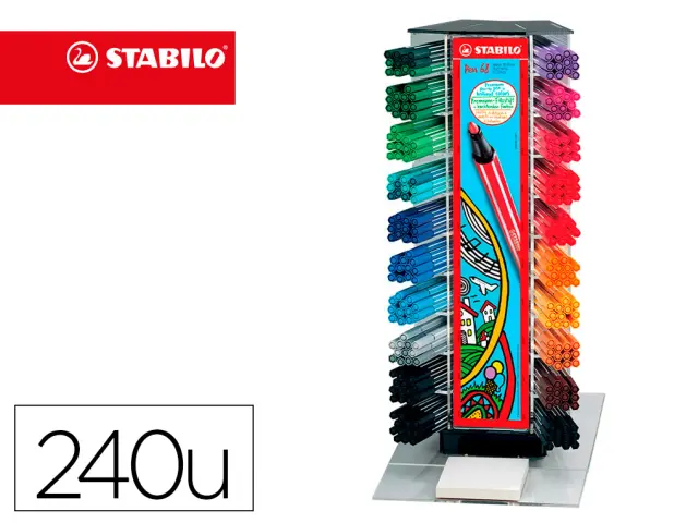 Imagen Rotulador stabilo acuarelable pen 68 counter expositor 240 rotuladores surtidos