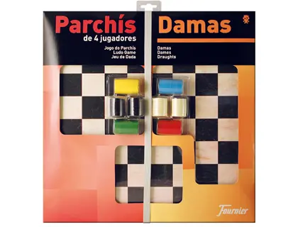 Imagen Parchis con damas tablero grande 4 jugadores 41x40x4,5