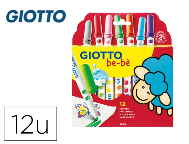 Imagen Rotulador giotto super bebe caja de 12 colores surtidos