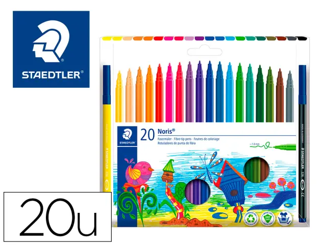 Imagen Rotulador staedtler noris club estuche de 20 colores