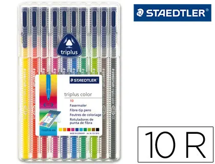 Imagen Rotulador staedtler triplus estuche 10 colores