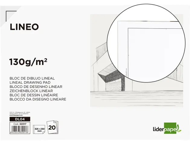 Bloc dibujo Fº prolongado PACSA sin recuadro Pacsa MF-D0002