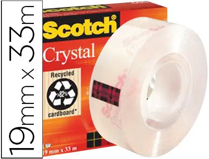 Imagen Cinta adhesiva scotch supertransparente 33x19 mm 600/1933ci