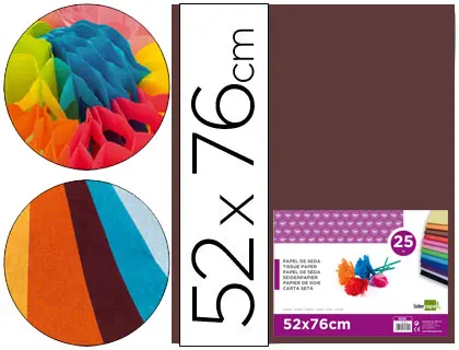 Imagen Papel seda liderpapel marron 52x76 cm 18 gr -paquete de 25 hojas