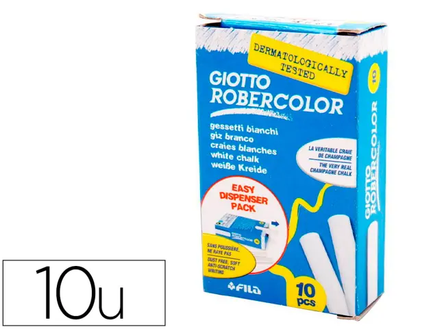 Imagen Tiza blanca antipolvo robercolor -caja de 10 unidades