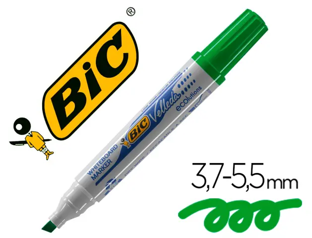 Imagen Rotulador bic velleda para pizarra verde -punta biselada 5.9 mm