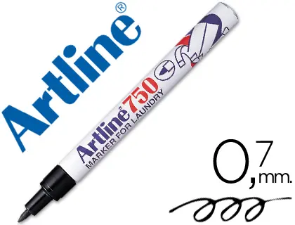 Imagen Rotulador artline marcador ropa 750 negro -punta redonda 0.7 mm -ropa papel metal y cristal