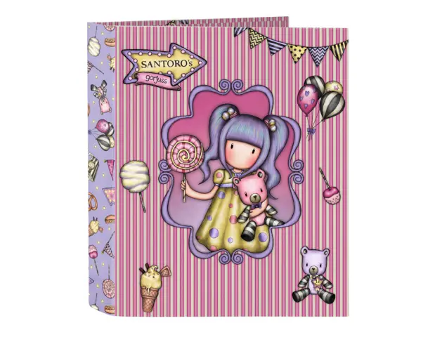 Imagen Carpeta carton folio 4 anillas safta lomo ancho gorjuss fairground 270x60x330 mm