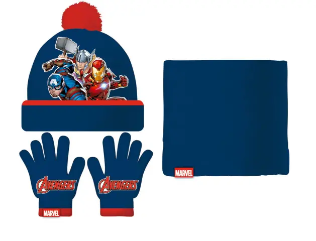 Imagen Set gorro guantes y buff infantil safta navidad avengers