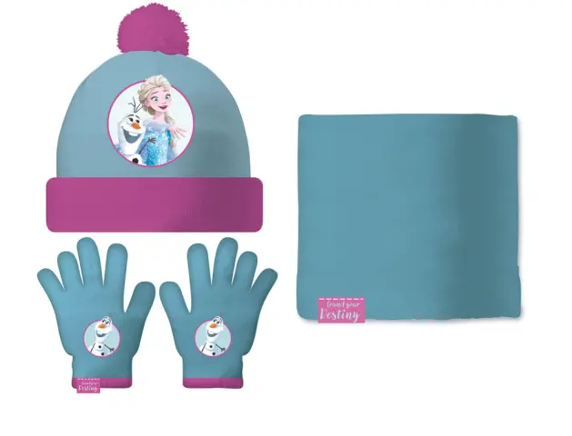 Imagen Set gorro guantes y buff infantil safta navidad frozen