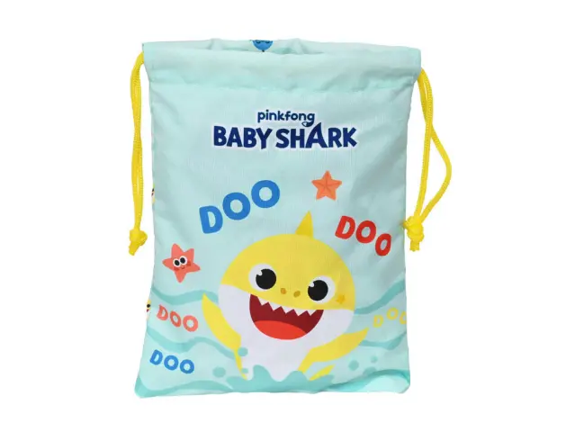 Imagen Cartera escolar safta saquito merienda 200x250 mm baby shark beach day