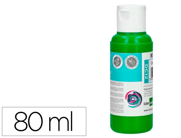 Imagen Pintura acrilica liderpapel bote de 80 ml verde