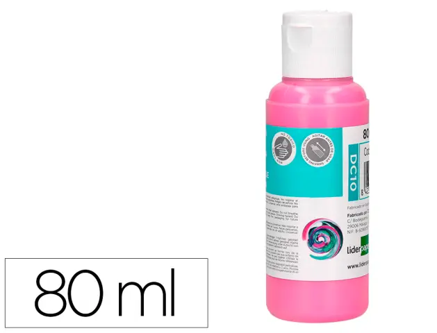 Imagen Pintura acrilica liderpapel bote de 80 ml rosa