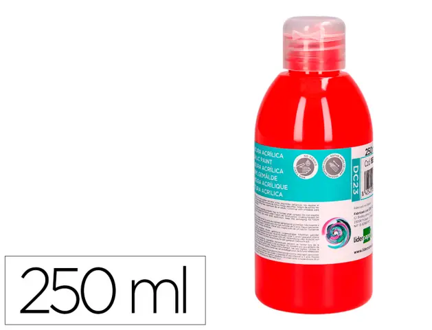 Imagen Pintura acrilica liderpapel bote de 250 ml rojo