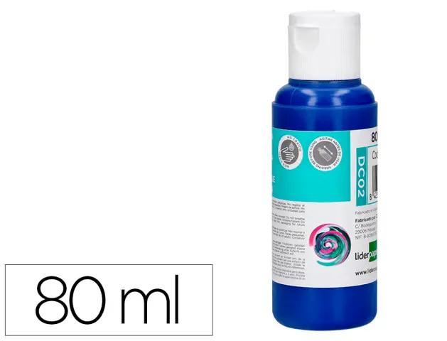 Imagen Pintura acrilica liderpapel bote de 80 ml azul ultramar