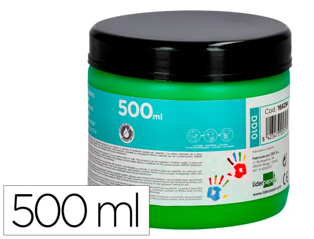 Imagen Pintura dedos liderpapel tarrina de 500 ml verde