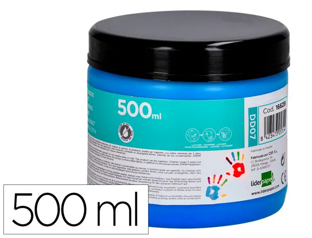 Imagen Pintura dedos liderpapel tarrina de 500 ml azul