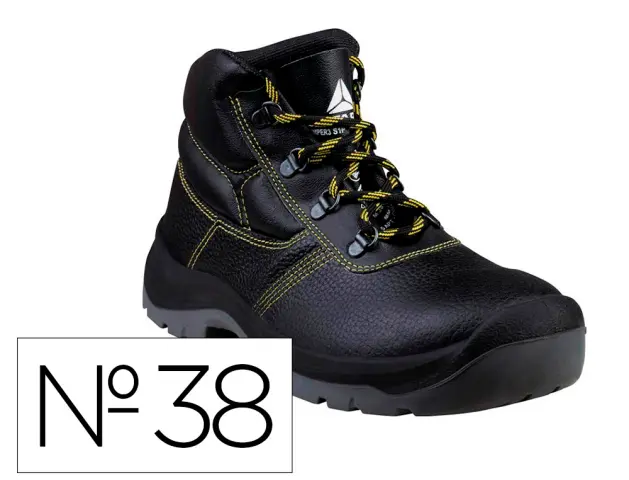 Imagen Botas deltaplus de seguridad piel crupon pigmentada suela pu bi-densidad color negro talla 38