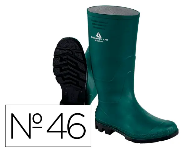 Imagen Botas deltaplus de seguridad stone pvc verde suela de tacos talla 46