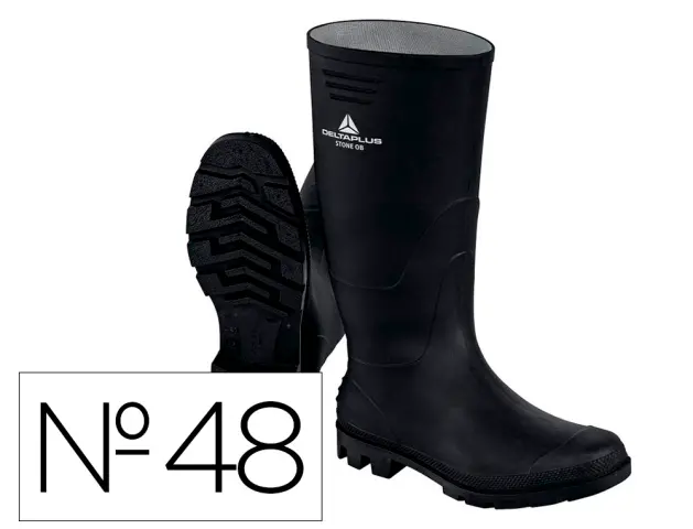 Imagen Botas deltaplus de seguridad stone pvc negro suela de tacos talla 48