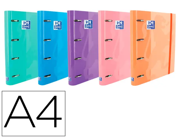 Imagen Carpeta con recambio oxford europeanbinder classic 4 anillas 35 mm cuadro 5 mm din a4 tapa extradura con