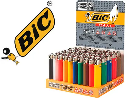 Imagen Encendedor bic maxi j26 expositor de 50 unidades colores surtidos