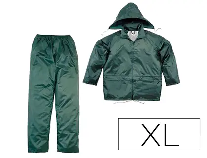 Imagen Conjunto de lluvia deltaplus 400 poliester/pvc verde talla xl