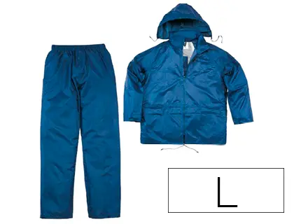 Imagen Conjunto de lluvia deltaplus 400 poliester/pvc azul marino talla l