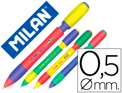 Imagen Portaminas milan sway mix 0,5 mm con goma colores surtidos